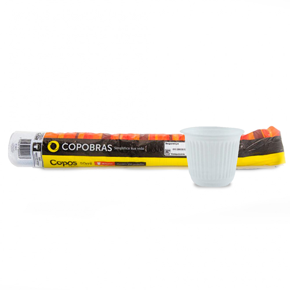 COPO PLASTICO 50ML PACOTE COM 100 UN - COPOBRAS  COPO PLASTICO 50ML PACOTE COM 100 UN - COPOBRAS