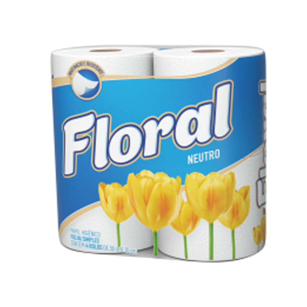 PAPEL HIGIENICO FLORAL NEUTRO C/4 ROLOS PAPEL HIGIENICO FLORAL NEUTRO C/4 ROLOS