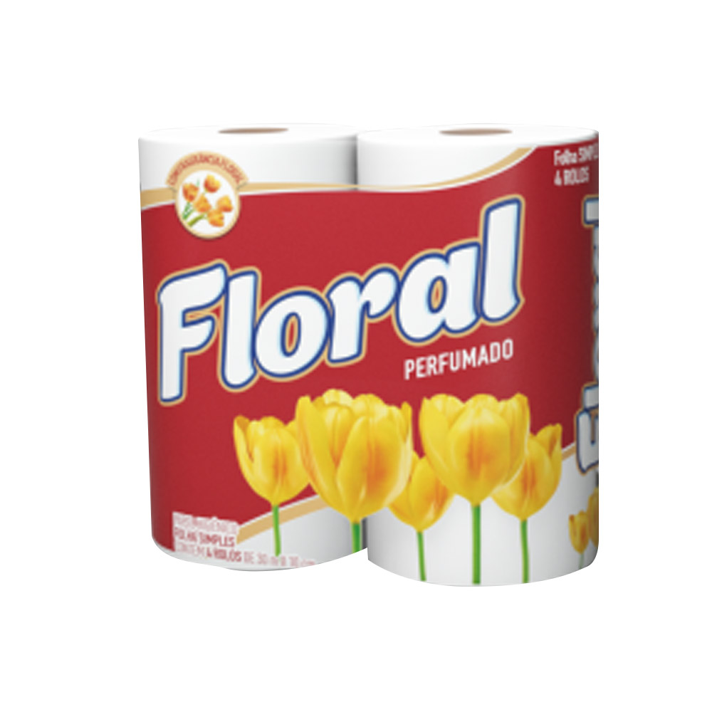 PAPEL HIGIENICO FLORAL PERFUMADO C/4 ROLOS PAPEL HIGIENICO FLORAL PERFUMADO C/4 ROLOS