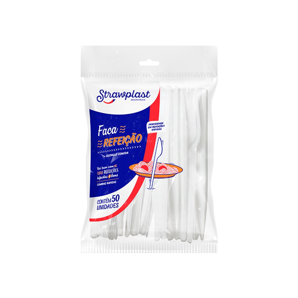FACA REFEICAO BRANCO STRAWPLAST 50UN FACA REFEICAO BRANCO STRAWPLAST 50UN