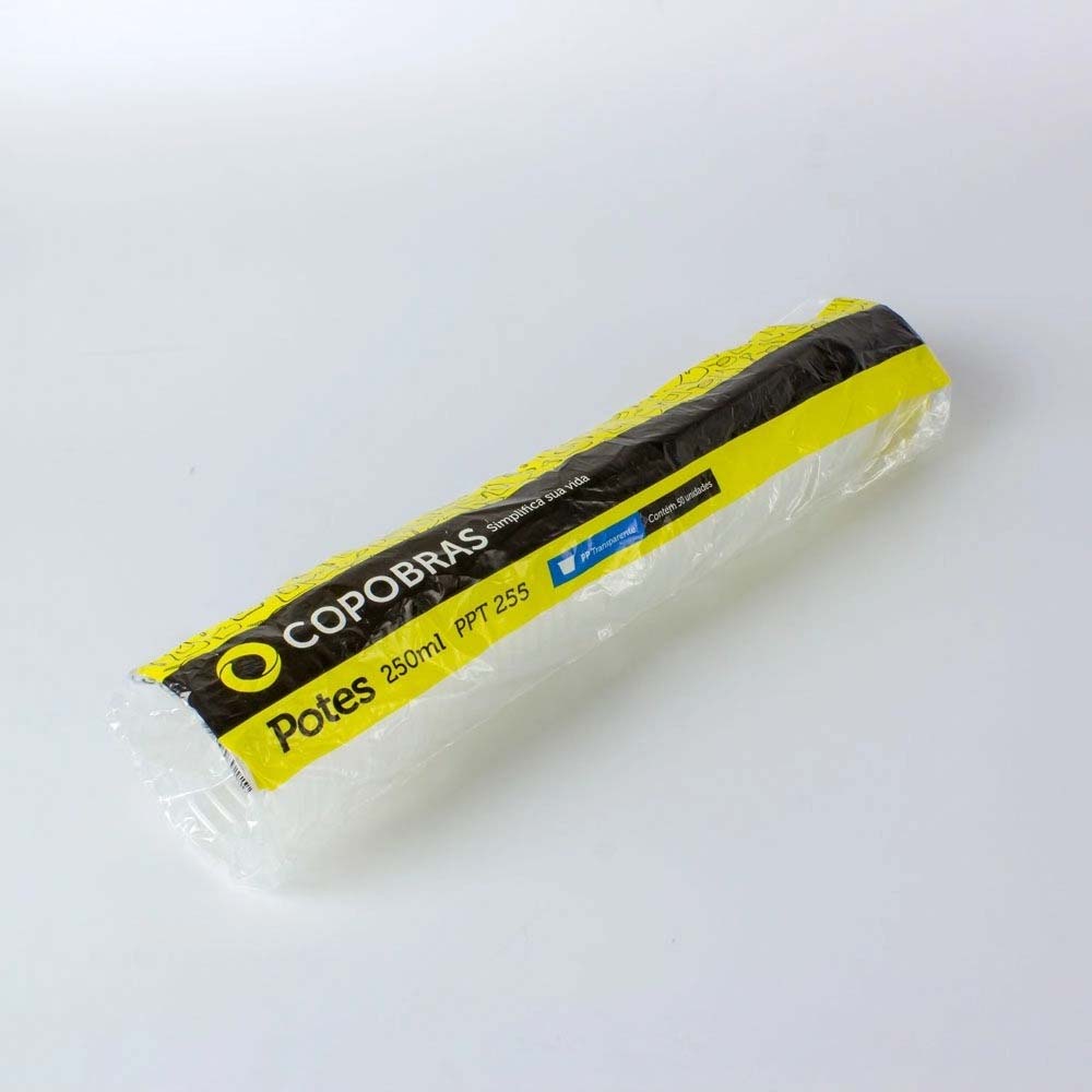 POTE PLAST 250ML PPT TRANSPARENTE PACOTE COM 50 UN -  COPOBRAS  POTE PLAST 250ML PPT TRANSPARENTE PACOTE COM 50 UN -  COPOBRAS