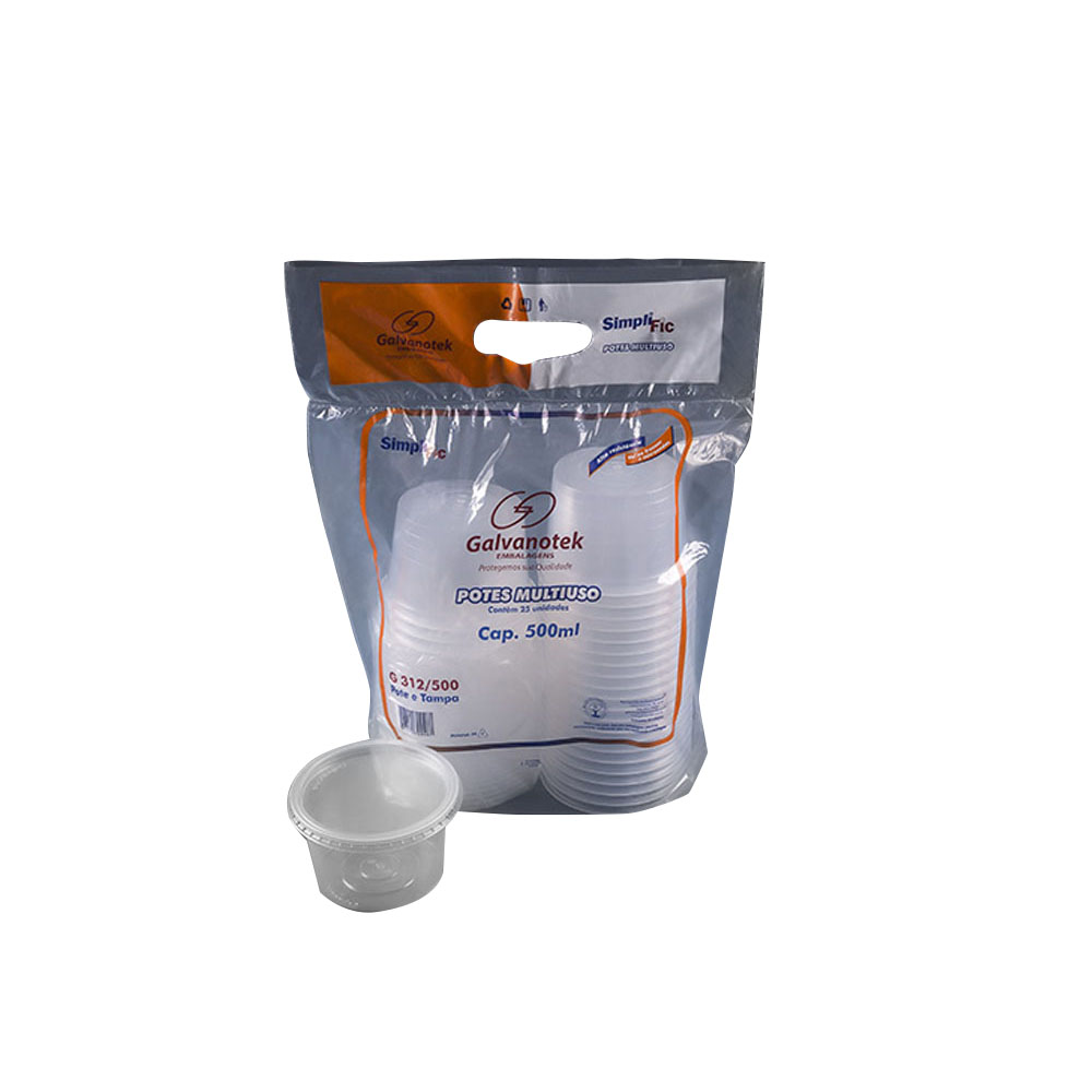 POTE COM TAMPA G-312 GALVANOTEK  500ML 25UN                          POTE COM TAMPA G-312 GALVANOTEK  500ML 25UN