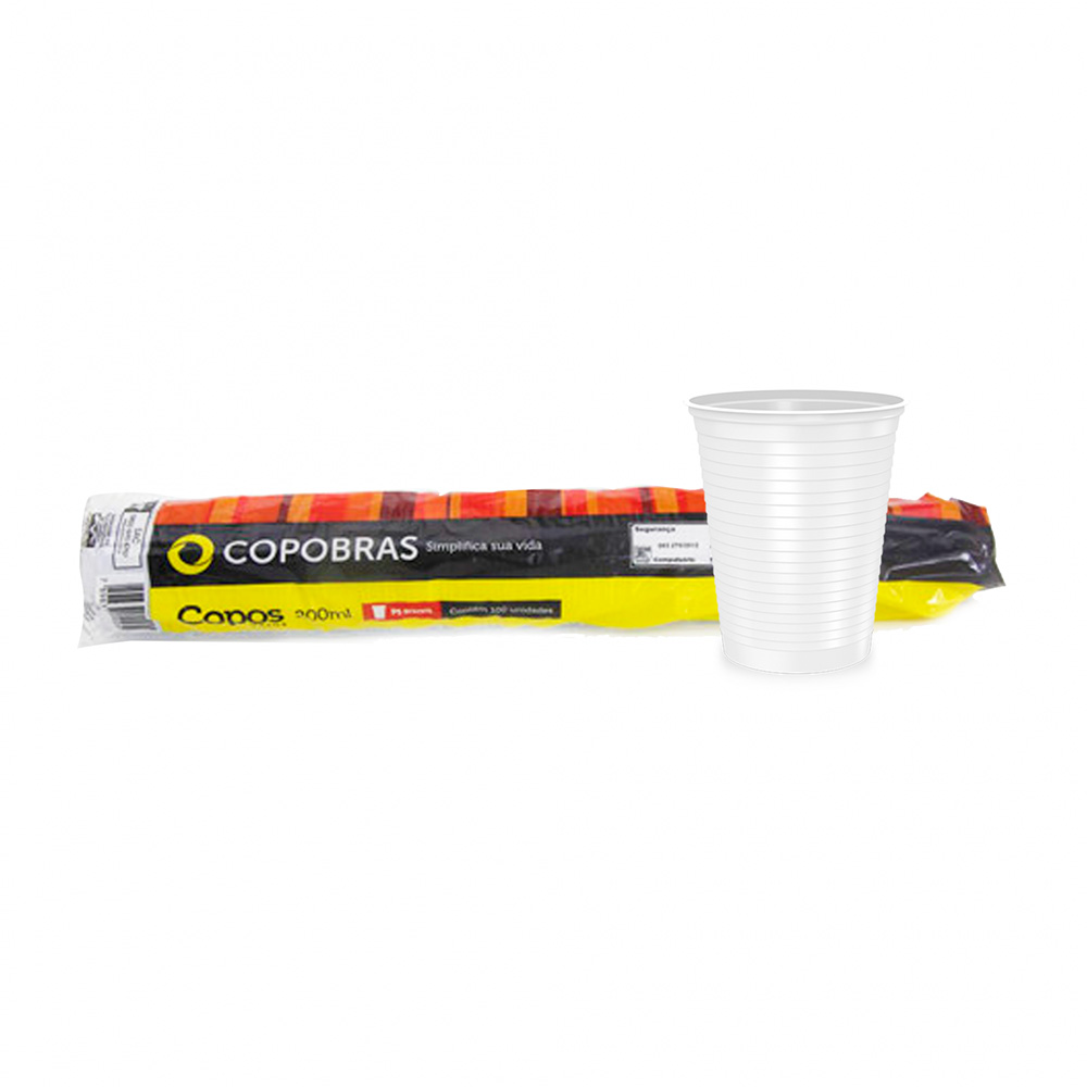 COPO PLASTICO BRANCO 200ML PACOTE COM 100UN - COPOBRAS COPO PLASTICO BRANCO 200ML PACOTE COM 100UN - COPOBRAS