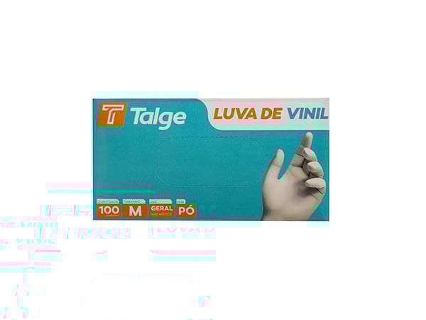 LUVA DE VINIL M TALGE 100UN                                                                                                                                                                          