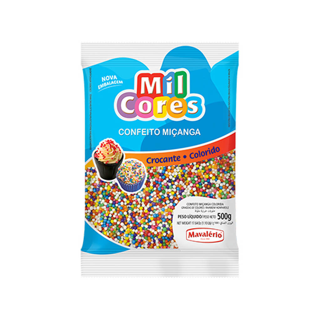 CONFEITO MICANGA COLORIDO 500G MIL CORES - MAVALÉRIO CONFEITO MICANGA COLORIDO 500G MIL CORES - MAVALÉRIO