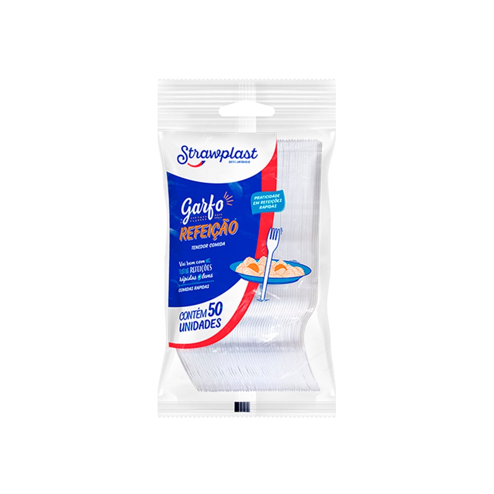 GARFO REFEICAO BRANCO STRAWPLAST 50UN GARFO REFEICAO BRANCO STRAWPLAST 50UN