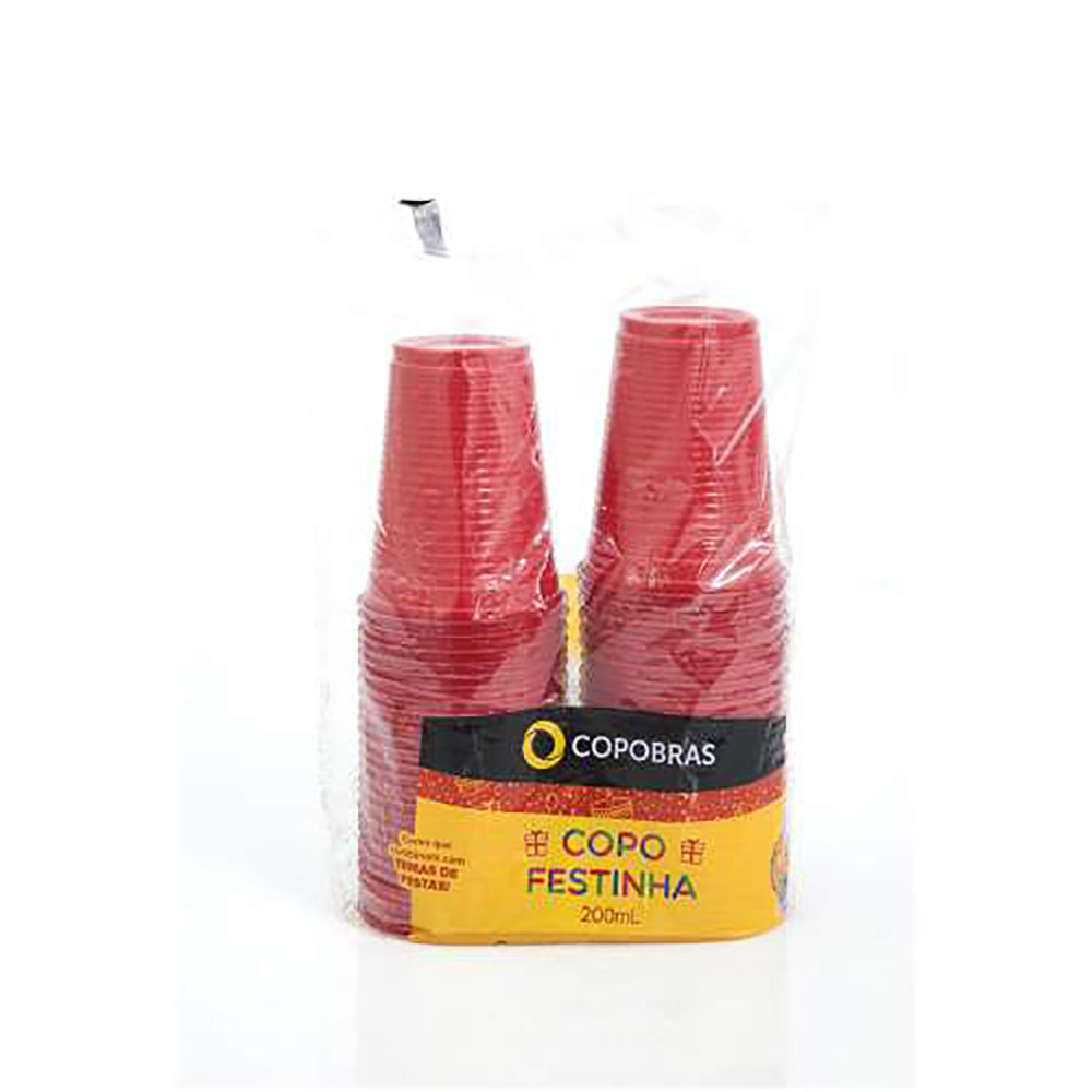 COPO PLASTICO 200ML VERMELHO PACOTE COM 50UN - COPOBRAS COPO PLASTICO 200ML VERMELHO PACOTE COM 50UN - COPOBRAS