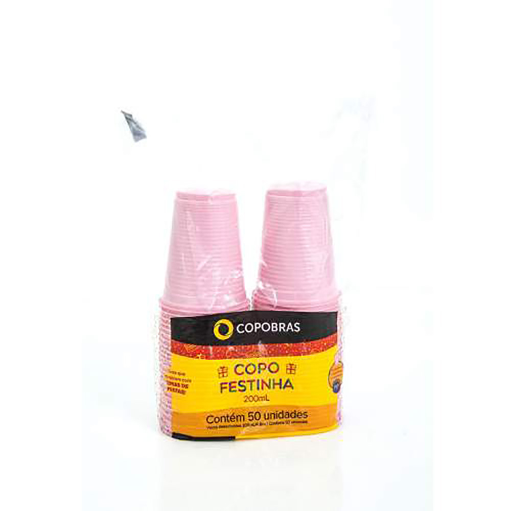 COPO PLASTICO ROSA 200ML PACOTE COM 50UN - COPOBRAS COPO PLASTICO ROSA 200ML PACOTE COM 50UN - COPOBRAS