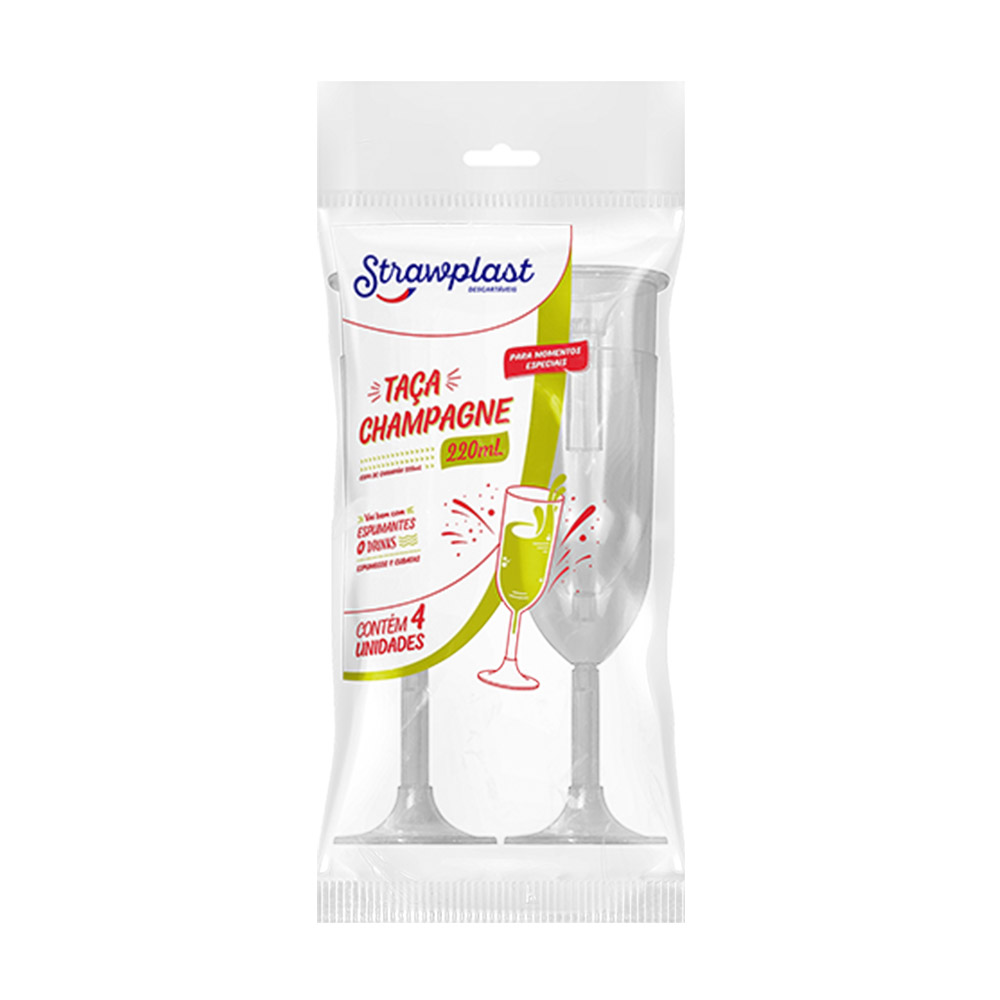 TACA CHAMPAGNE 220ML CRISTAL STRAWPLAST PC4 TACA CHAMPAGNE 220ML CRISTAL STRAWPLAST PC4