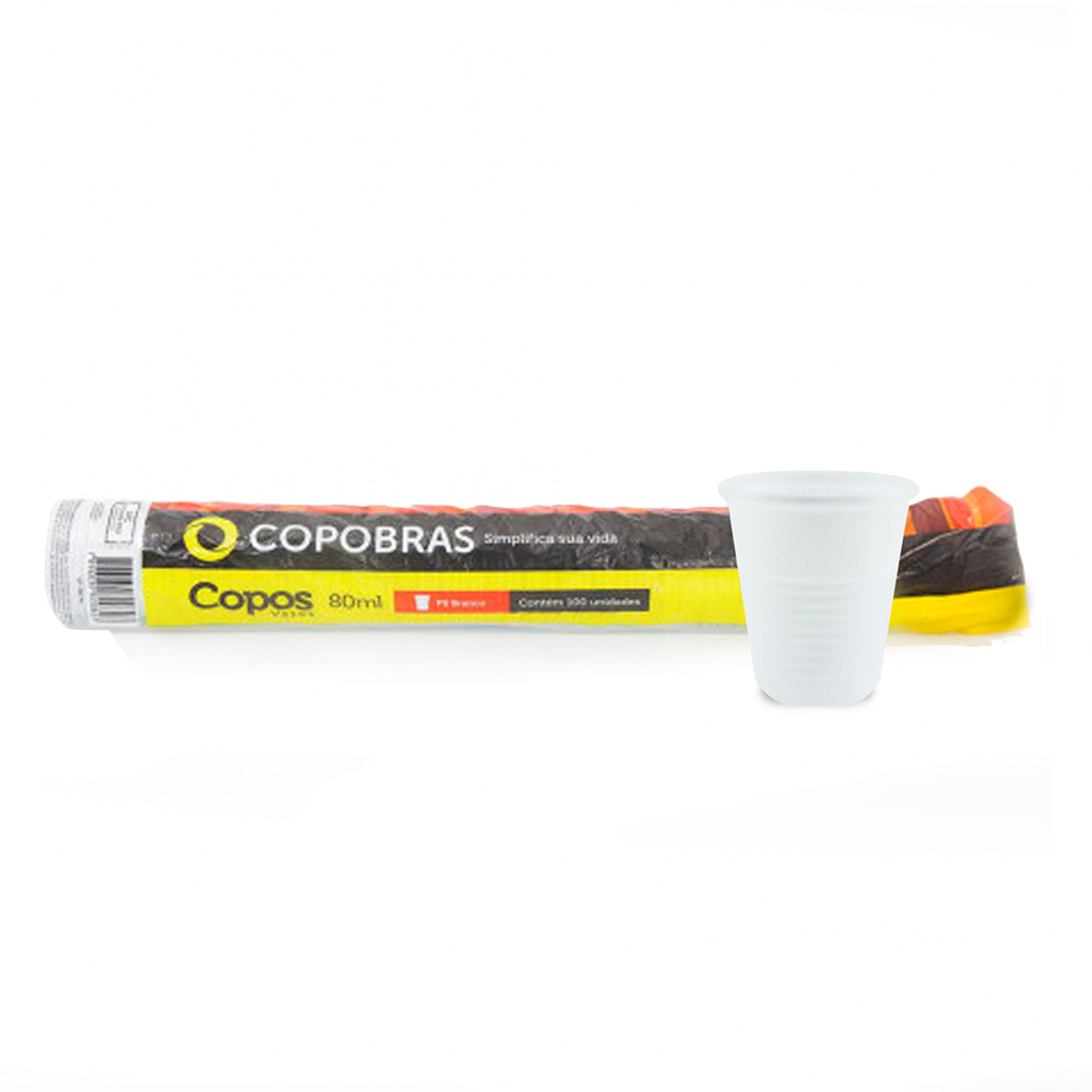 COPO PLASTICO 80ML PACOTE COM 100 UN - COPOBRAS  COPO PLASTICO 80ML PACOTE COM 100 UN - COPOBRAS