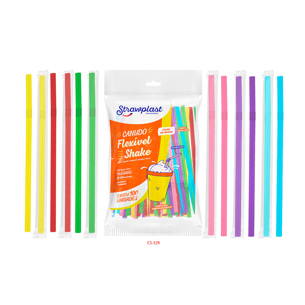 CANUDO FLEX SACHE SHAKE MISTO NEON CS329 PC100 CANUDO FLEX SACHE SHAKE MISTO NEON CS329 PC100
