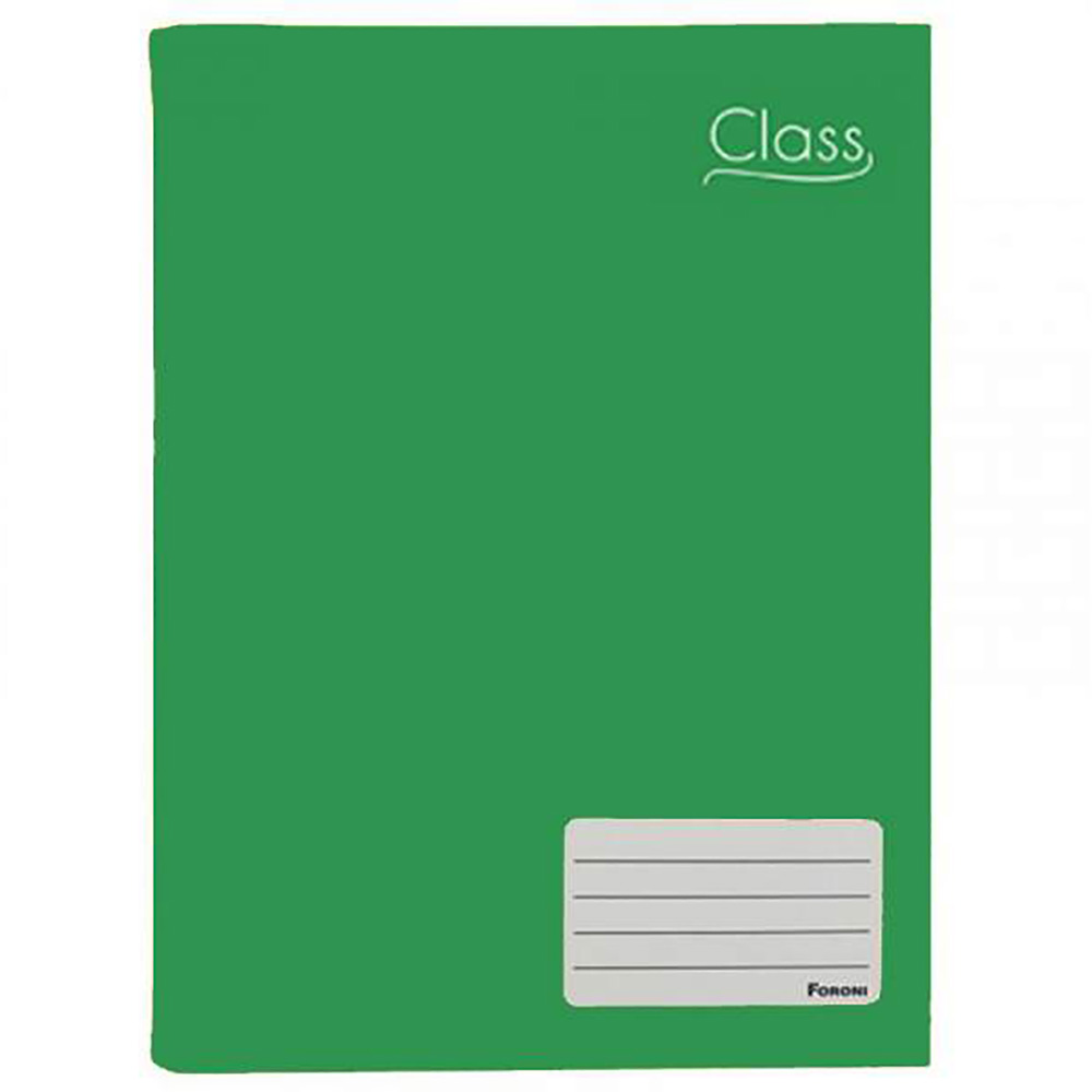 CADERNO CLASS VERDE BROCHURÃO 96 FOLHAS - FORONI CADERNO CLASS VERDE BROCHURÃO 96 FOLHAS - FORONI