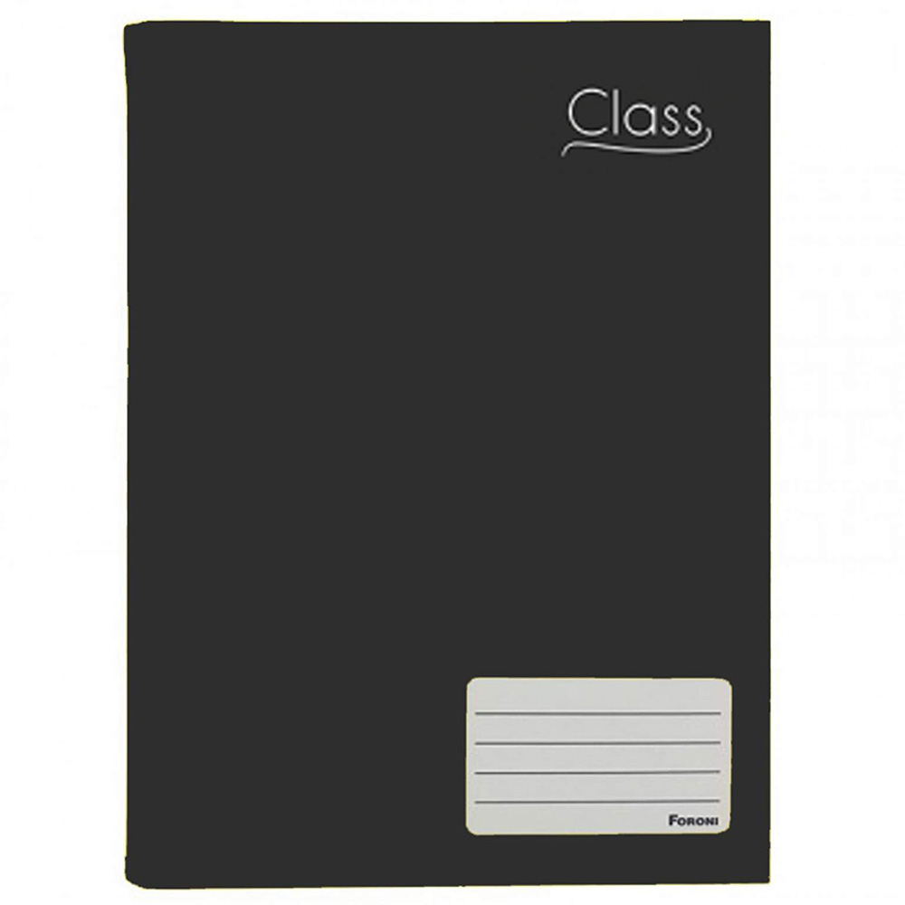 CADERNO BROCHURÃO CLASS PRETO 96 FOLHAS - FORONI  CADERNO BROCHURÃO CLASS PRETO 96 FOLHAS - FORONI