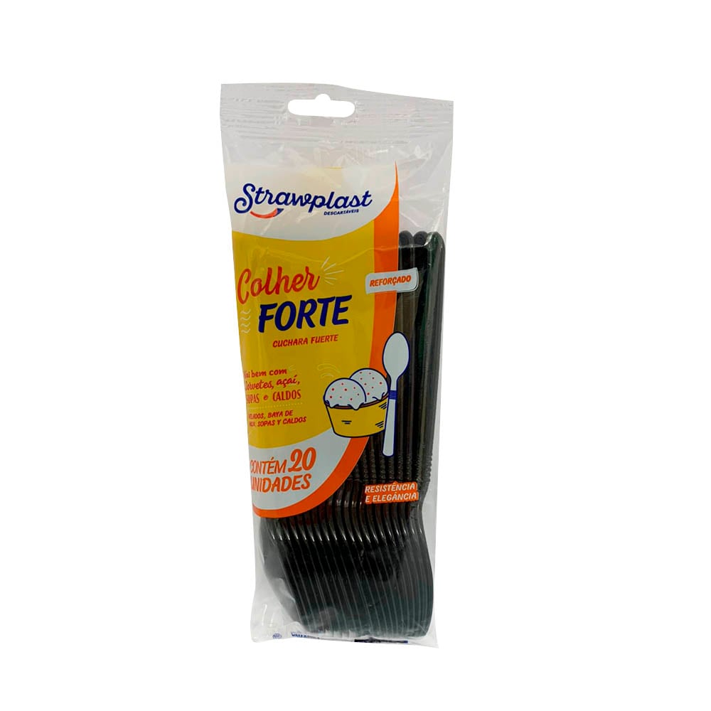COLHER MASTER PRETA STRAWPLAST C/20 UNIDADES COLHER MASTER PRETA STRAWPLAST C/20 UNIDADES