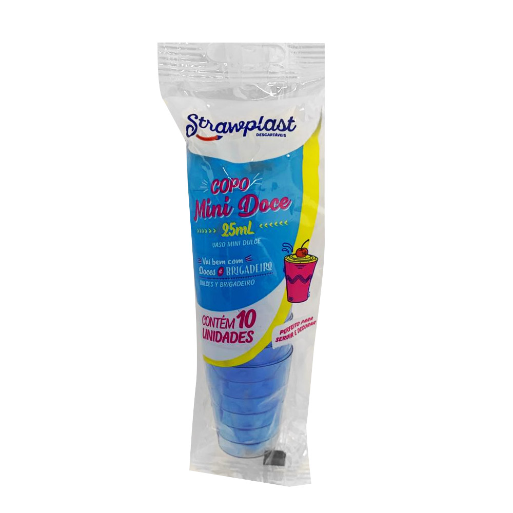 COPO MINI 25ML AZUL NEON STRAWPLAST C/10 UNIDADES COPO MINI 25ML AZUL NEON STRAWPLAST C/10 UNIDADES