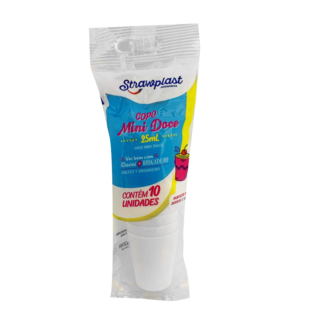 COPO MINI 25ML BRANCO STRAWPLAST C/10 UNIDADES COPO MINI 25ML BRANCO STRAWPLAST C/10 UNIDADES