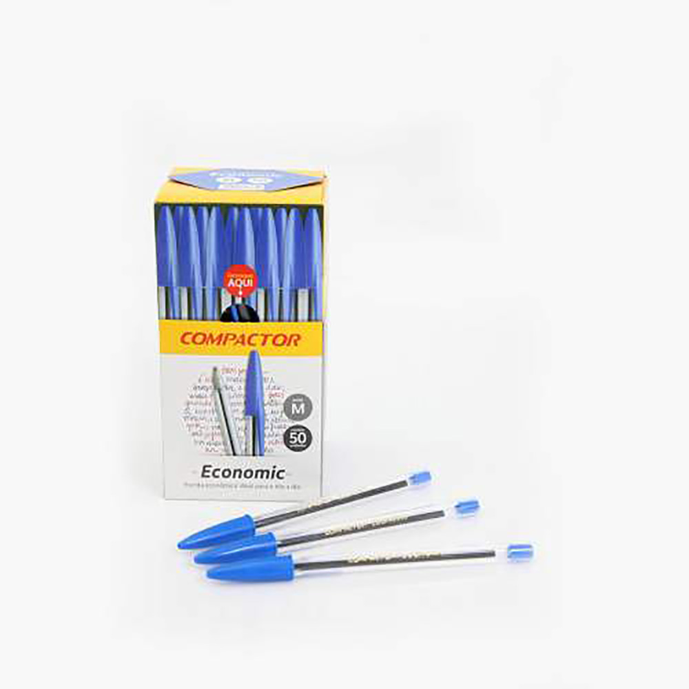 CANETA ESFEROGRAFICA ECONOMIC AZUL COMPACTOR C/50 UNIDADES CANETA ESFEROGRAFICA ECONOMIC AZUL COMPACTOR C/50 UNIDADES