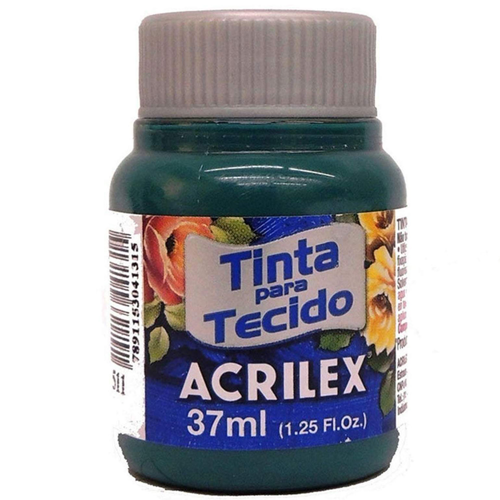 TINTA P/ TECIDO FOSCA VERDE BANDEIRA 37ML - ACRILEX TINTA P/ TECIDO FOSCA VERDE BANDEIRA 37ML - ACRILEX
