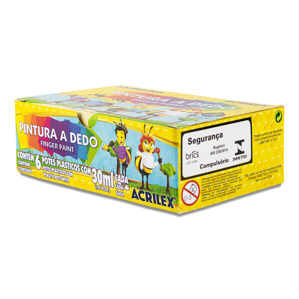 PINTURA A DEDO 30ML C/6 - ACRILEX                              PINTURA A DEDO 30ML C/6 - ACRILEX
