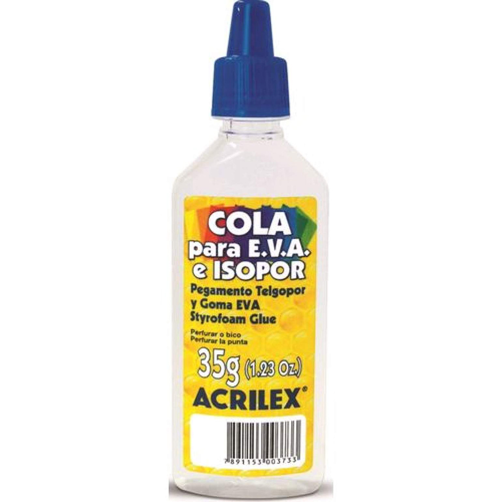 COLA PARA EVA E ISOPOR 35G -  ACRILEX                             COLA PARA EVA E ISOPOR 35G -  ACRILEX