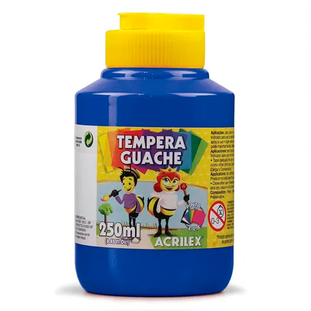 TINTA GUACHE AZUL TURQUESA 250ML - ACRILEX                     TINTA GUACHE AZUL TURQUESA 250ML - ACRILEX
