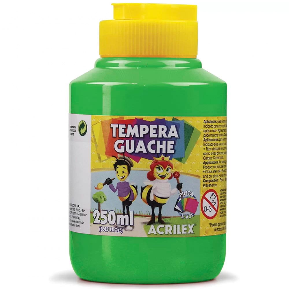 TINTA GUACHE VERDE FOLHA 250ML - ACRILEX                       TINTA GUACHE VERDE FOLHA 250ML - ACRILEX