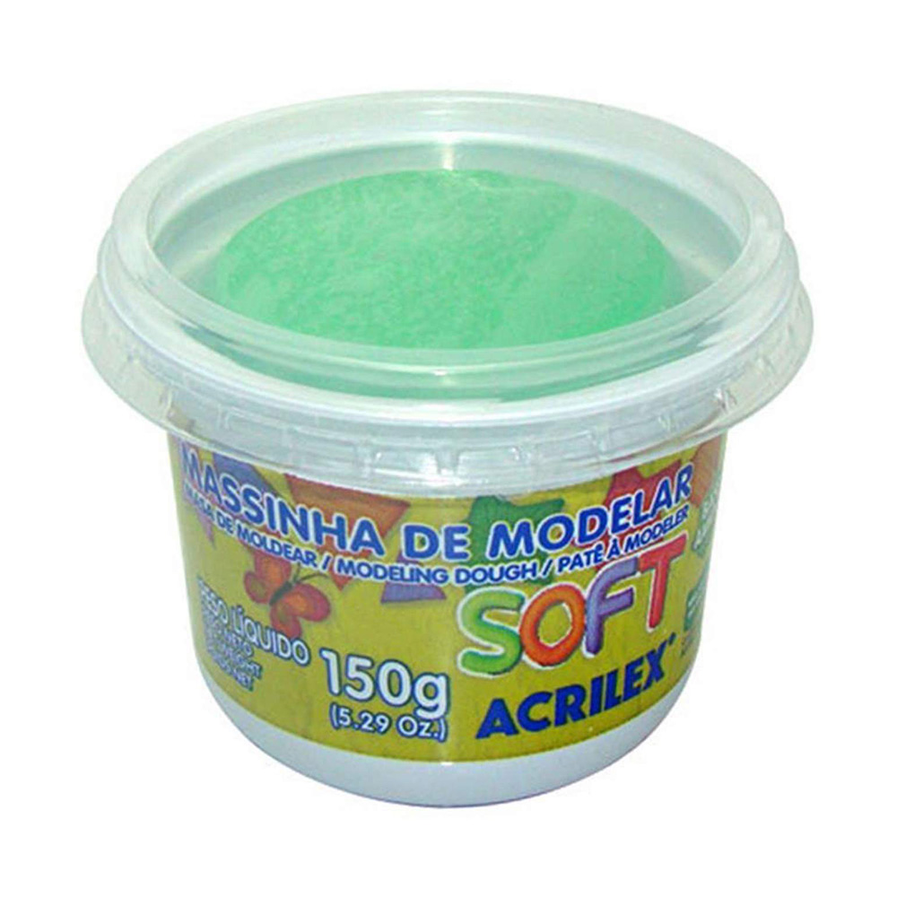 MASSINHA DE MODELAR SOFT 150G VERDE - ACRILEX                      MASSINHA DE MODELAR SOFT 150G VERDE - ACRILEX