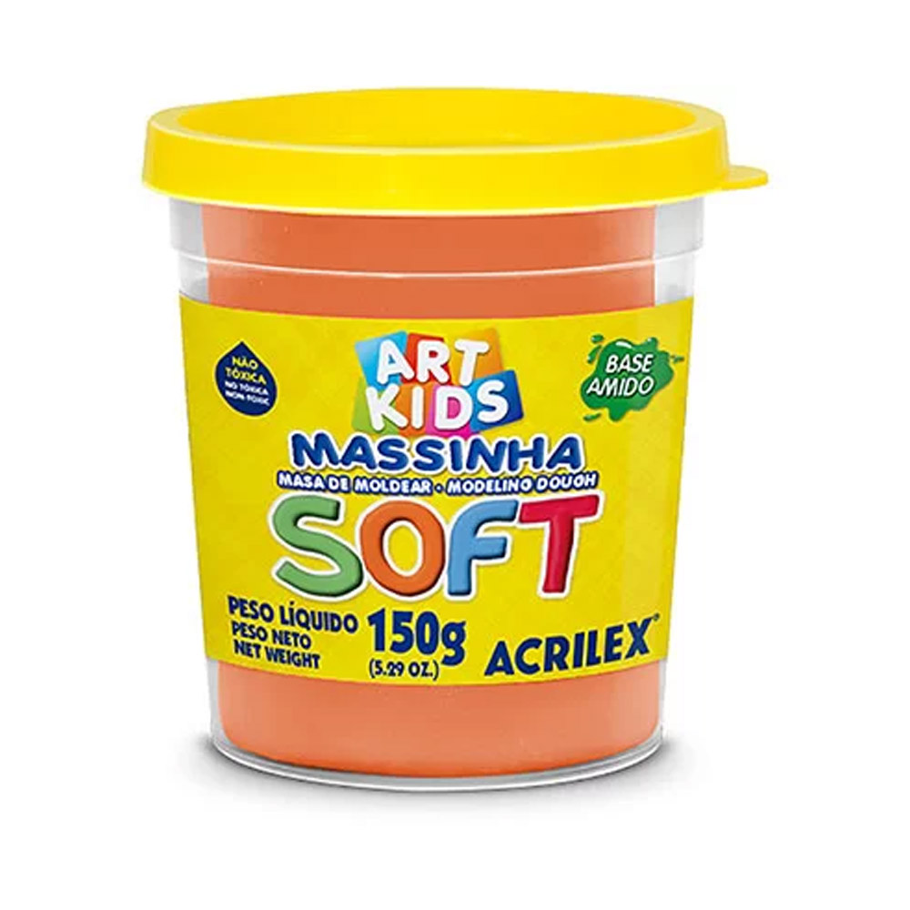 MASSINHA DE MODELAR SOFT 150G LARANJA - ACRILEX                      MASSINHA DE MODELAR SOFT 150G LARANJA - ACRILEX
