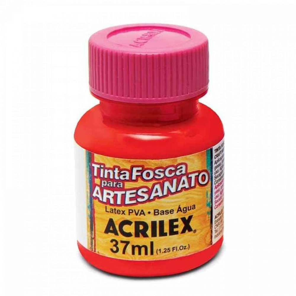 TINTA FOSCA P/ ARTEASANATO VERMELHO VIVO 37ML - ACRILEX                     TINTA FOSCA P/ ARTEASANATO VERMELHO VIVO 37ML - ACRILEX