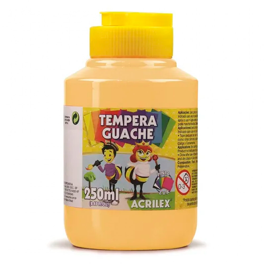 TINTA GUACHE AMARARELO PELE 250ML - ACRILEX                         TINTA GUACHE AMARARELO PELE 250ML - ACRILEX