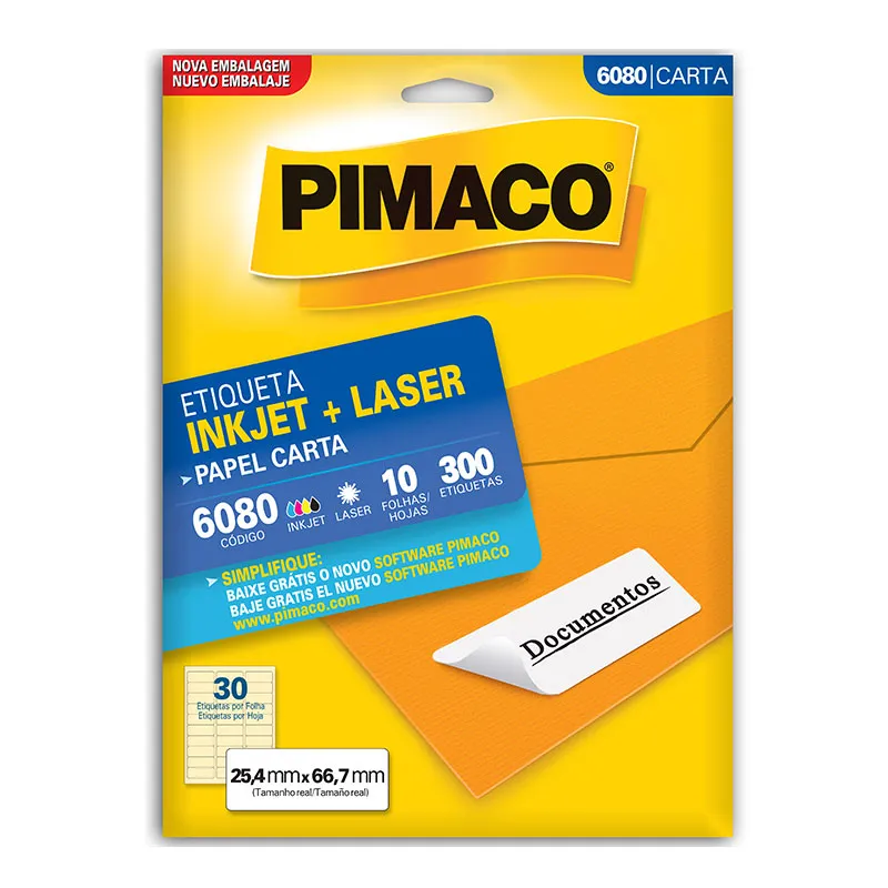 ETIQUETA 6080 CARTA C/10FLS PIMACO                                                                                                                                                                       ETIQUETA 6080 CARTA C/10FLS PIMACO