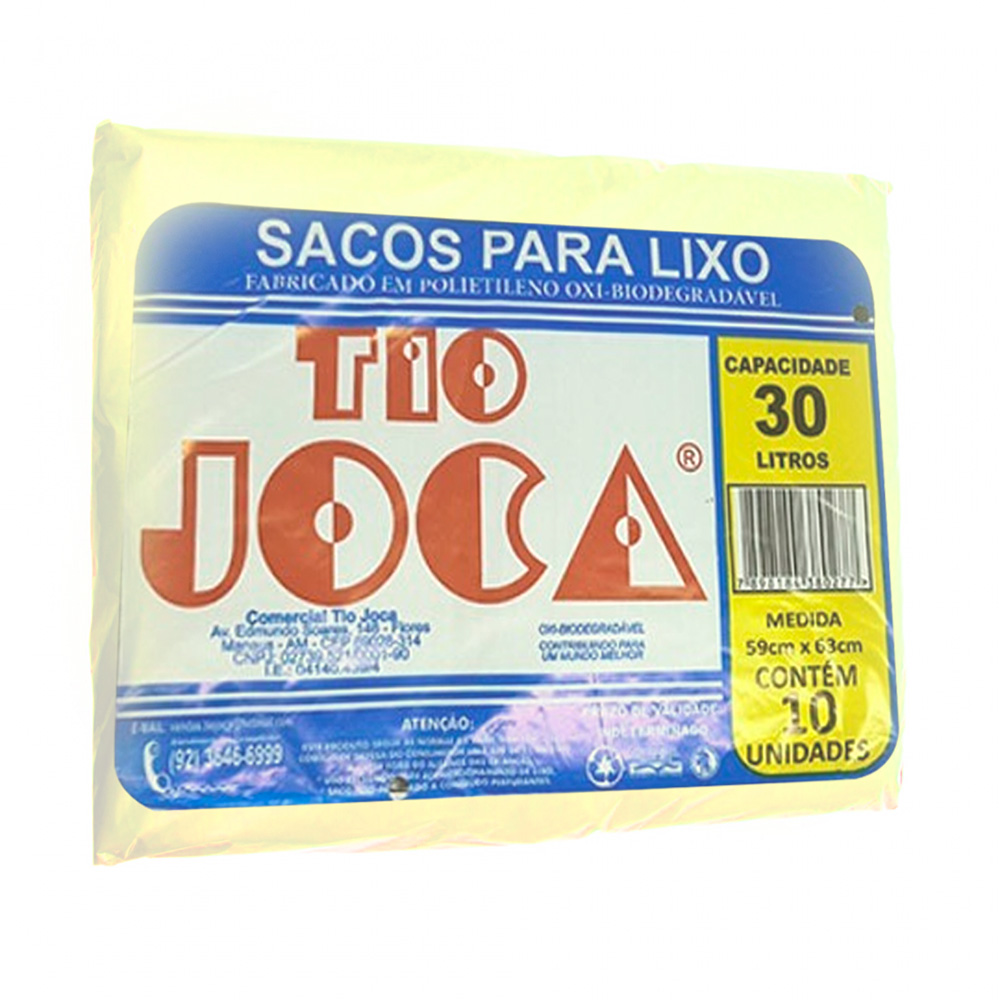 SACO DE LIXO 30 LITROS COLETA SELETIVA  AMARELO C/10 UNIDADES - TIO JOCA SACO DE LIXO 30 LITROS COLETA SELETIVA  AMARELO C/10 UNIDADES - TIO JOCA