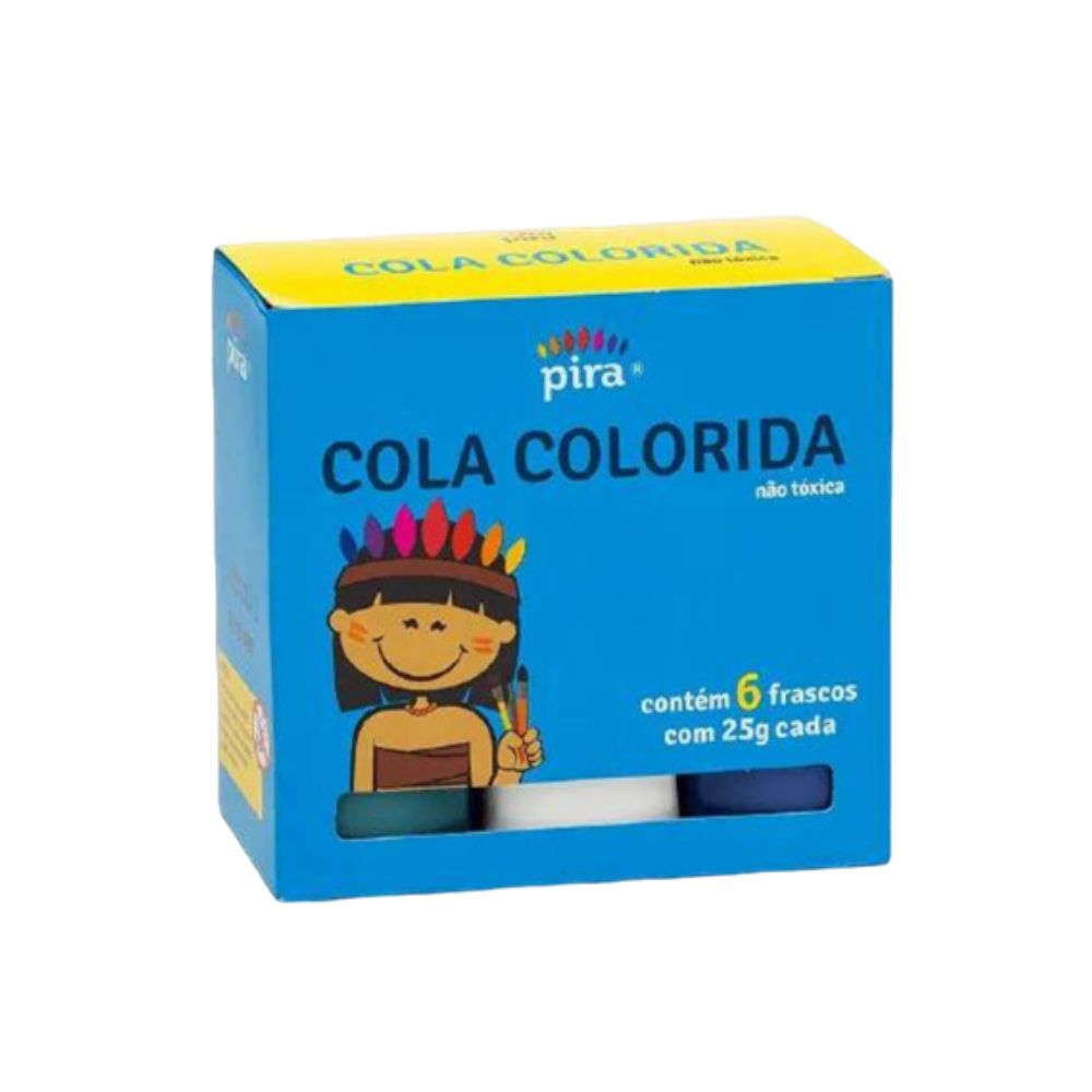 COLA COLORIDA 25GR C/6 CORES PIRATININGA                           COLA COLORIDA 25GR C/6 CORES PIRATININGA
