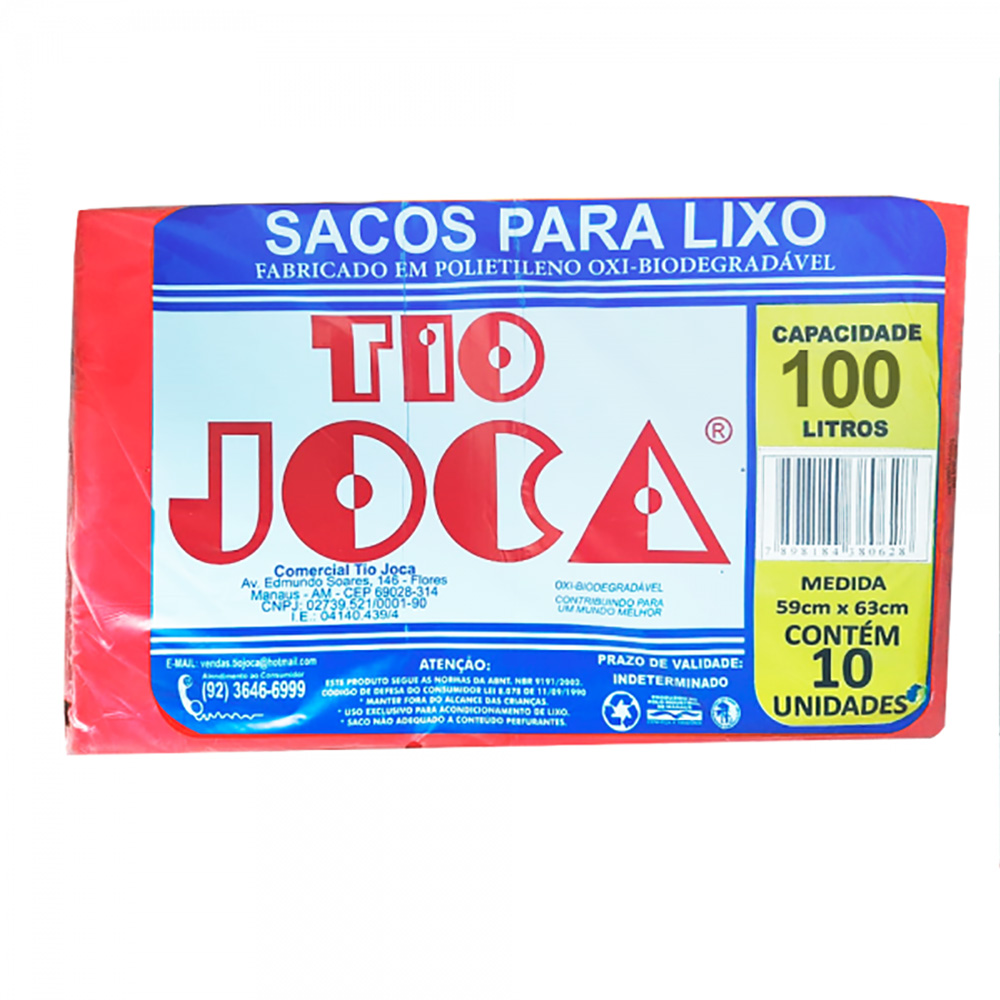 SACO DE LIXO 100 LITROS COLETA SELETIVA VERMELHO C/5 UNIDADES - TIO JOCA SACO DE LIXO 100 LITROS COLETA SELETIVA VERMELHO C/5 UNIDADES - TIO JOCA
