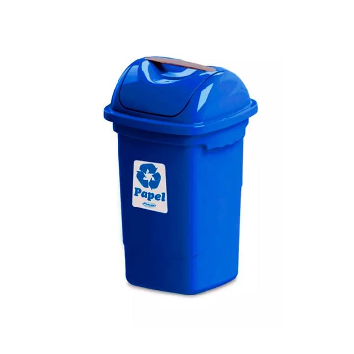 LIXEIRA BASCULANTE 30LT AZUL PLASVALE