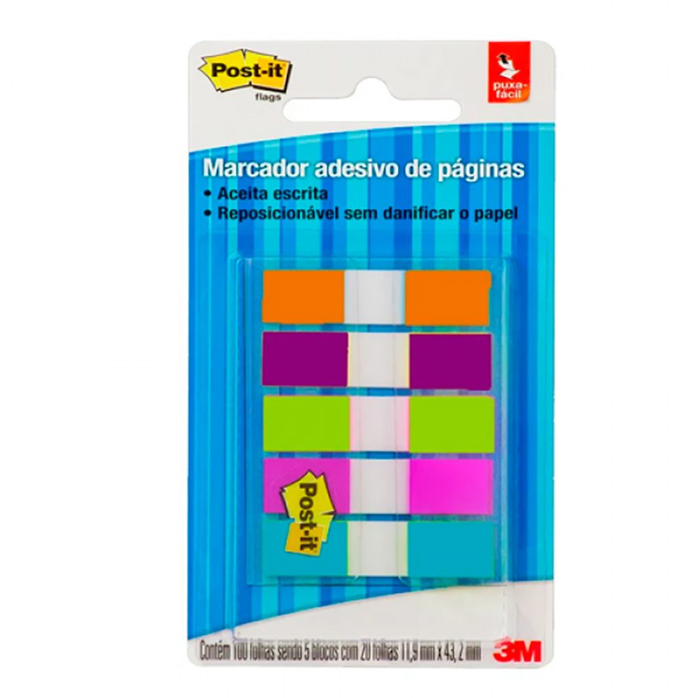 POST IT FLAGS 5 CORES NEON 100 FOLHAS - 3M                         POST IT FLAGS 5 CORES NEON 100 FOLHAS - 3M
