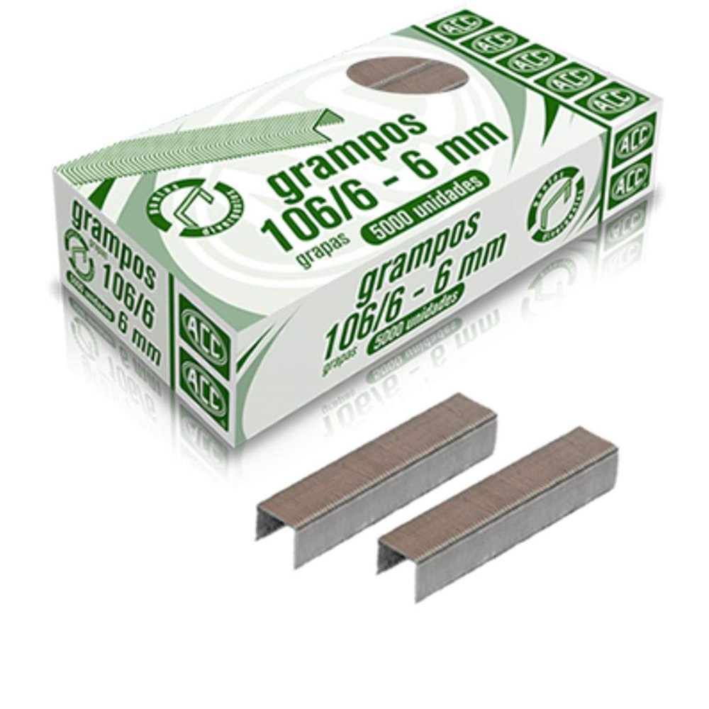GRAMPO 106/6 GALVANIZADO C/5000- 51 A 156 Folhas -  ACC                     GRAMPO 106/6 GALVANIZADO C/5000- 51 A 156 Folhas -  ACC