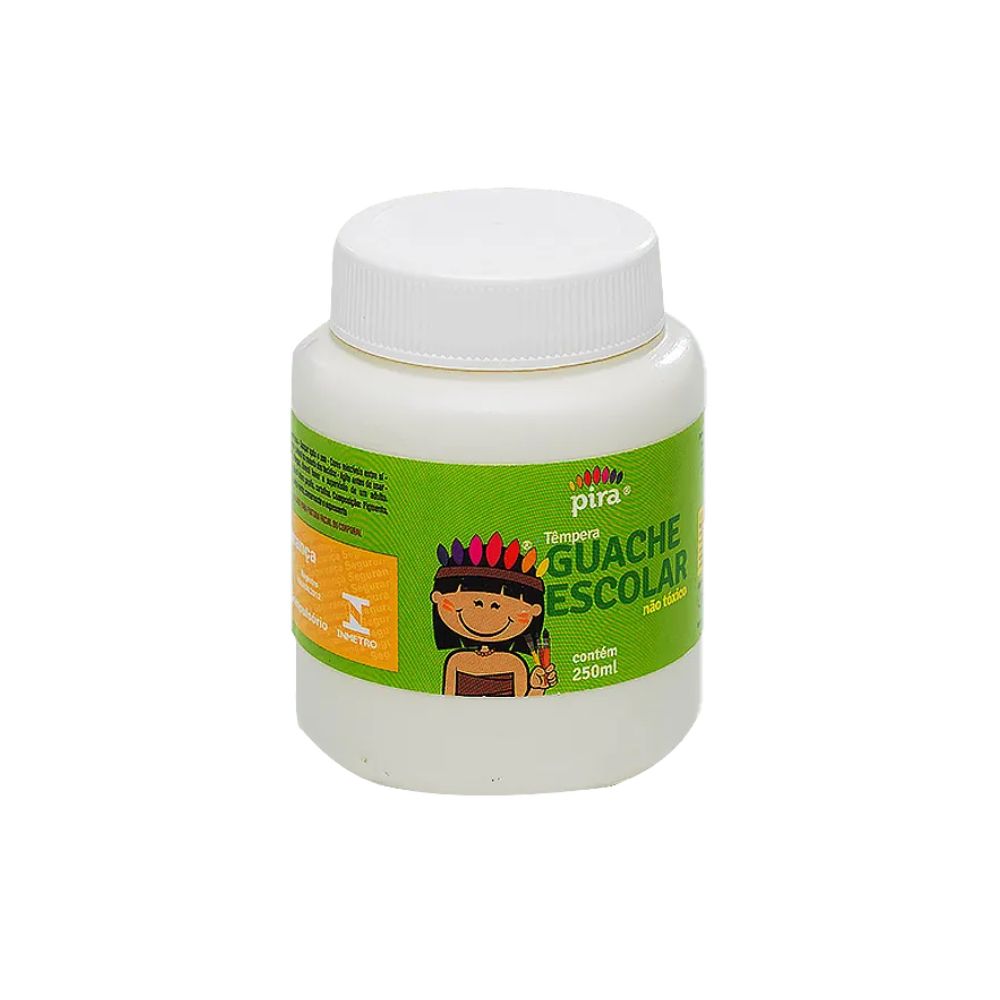 GUACHE ESCOLAR 250ML BRANCO PIRA                                                                                                                                                                             GUACHE ESCOLAR 250ML BRANCO PIRA