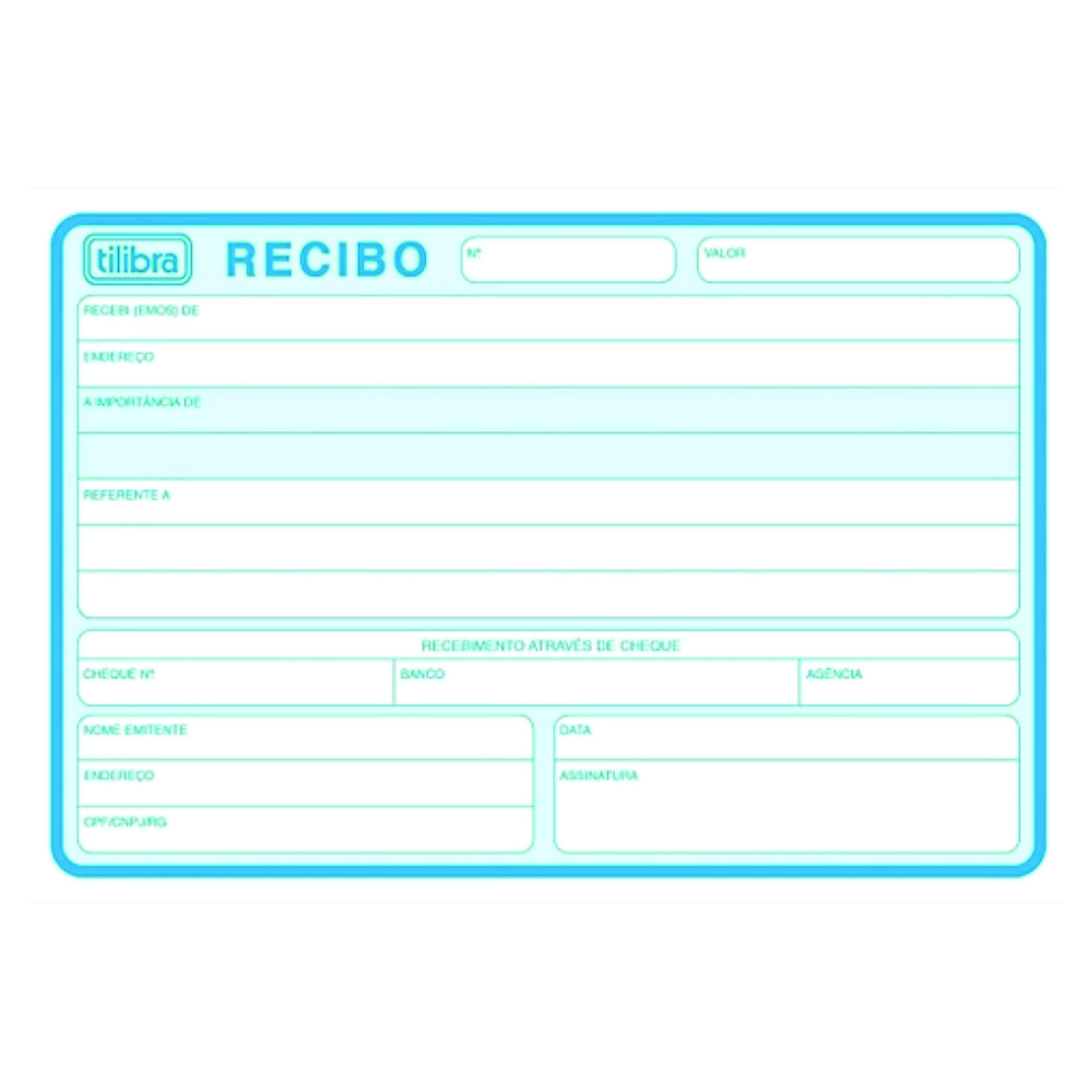 RECIBO COMERCIAL S/CANHOTO TILIBRA 50FL<br> RECIBO COMERCIAL S/CANHOTO TILIBRA 50FL<br>