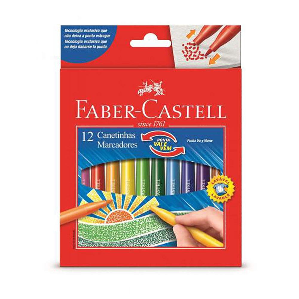CANETINHA VAI E VEM 12 CORES FABER CASTELL CANETINHA VAI E VEM 12 CORES FABER CASTELL