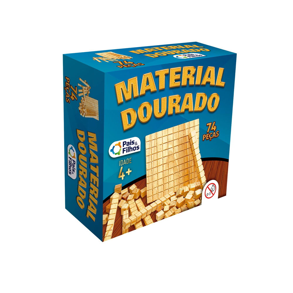 MATERIAL DOURADO MADEIRA C/ 74 PCS PAIS E FILHOS             MATERIAL DOURADO MADEIRA C/ 74 PCS PAIS E FILHOS