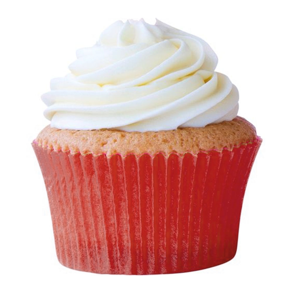 FORMA CUPCAKE LISA VERMELHA C/ 45 UN - PLAC   FORMA CUPCAKE LISA VERMELHA C/ 45 UN - PLAC