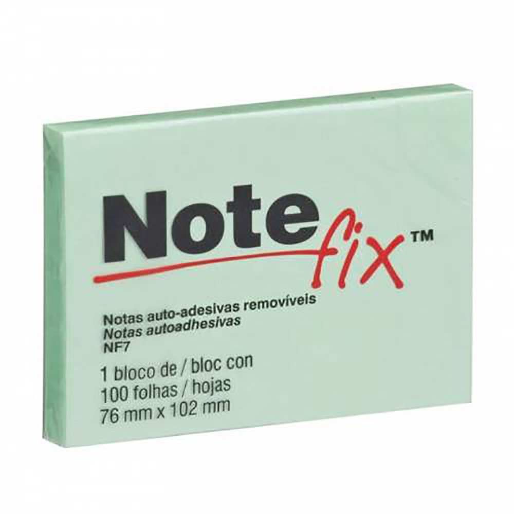 NOTEFIX 76X102 GRANDE 100 FOLHAS VERDE - 3M                            NOTEFIX 76X102 GRANDE 100 FOLHAS VERDE - 3M