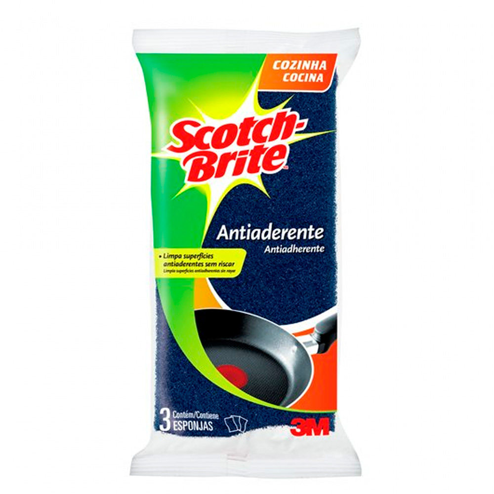 ESPONJA ANTIADERENTE C/3 SCOTCH BRITE 3M                     ESPONJA ANTIADERENTE C/3 SCOTCH BRITE 3M