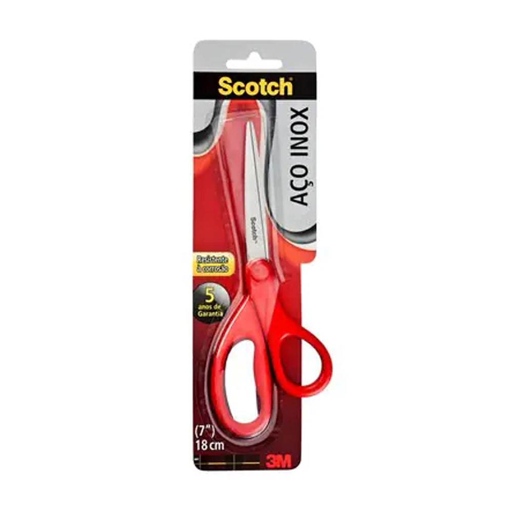 TESOURA INOX 7 18CM USO GERAL SCOTCH 3M<br> TESOURA INOX 7 18CM USO GERAL SCOTCH 3M<br>