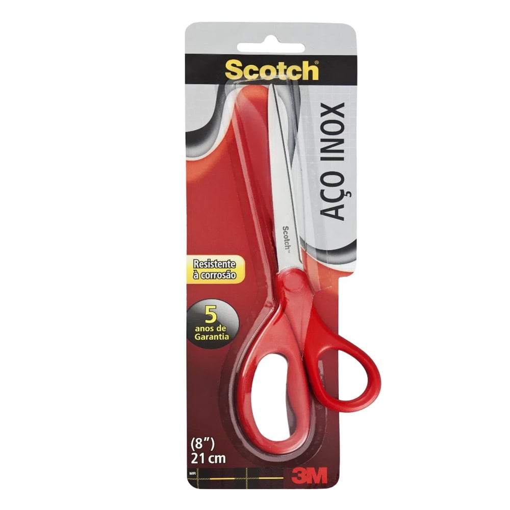 TESOURA INOX 8 21CM USO GERAL SCOTCH 3M<br> TESOURA INOX 8 21CM USO GERAL SCOTCH 3M<br>