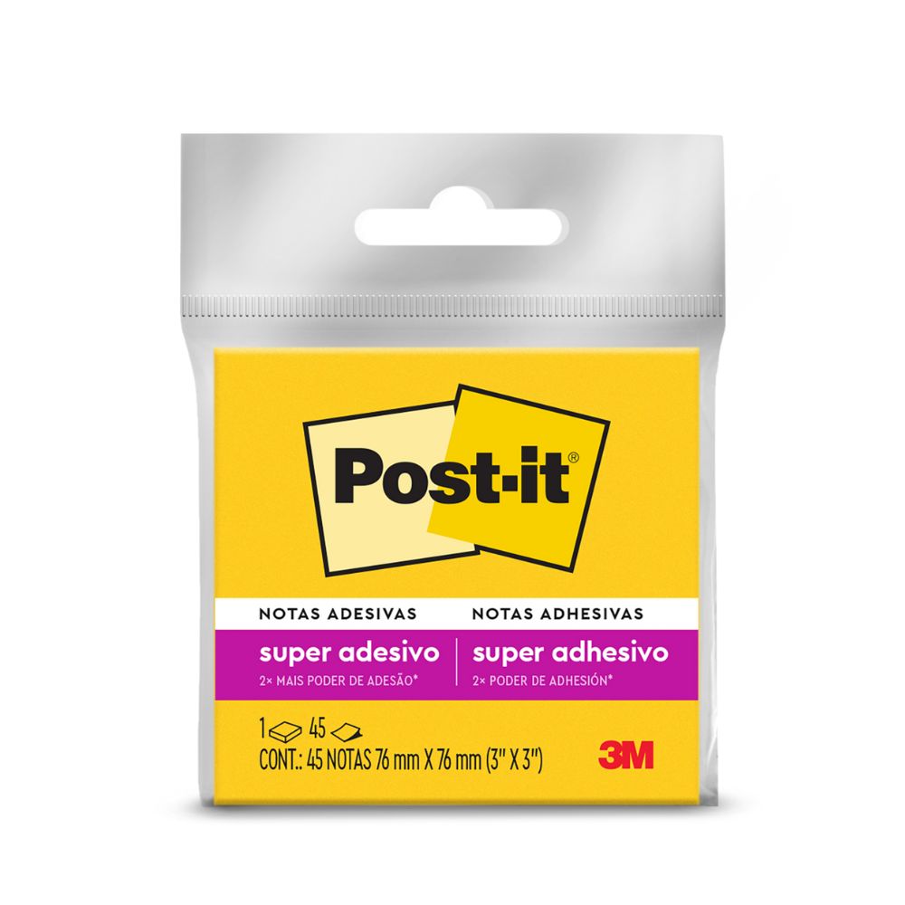POST IT 76X76 AMARELO NEON 45FLS - 3M                               POST IT 76X76 AMARELO NEON 45FLS - 3M