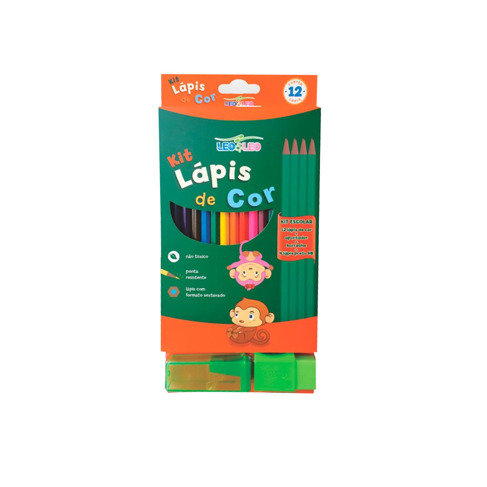 LAPIS DE COR 12 CORES LEO&LEO C/APONT/BOR/LAP LAPIS DE COR 12 CORES LEO&LEO C/APONT/BOR/LAP