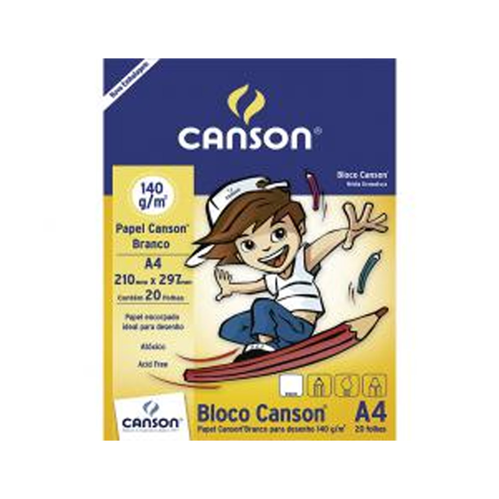 BLOCO ESCOLAR A4 DESENHO BRANCO CANSON                       BLOCO ESCOLAR A4 DESENHO BRANCO CANSON