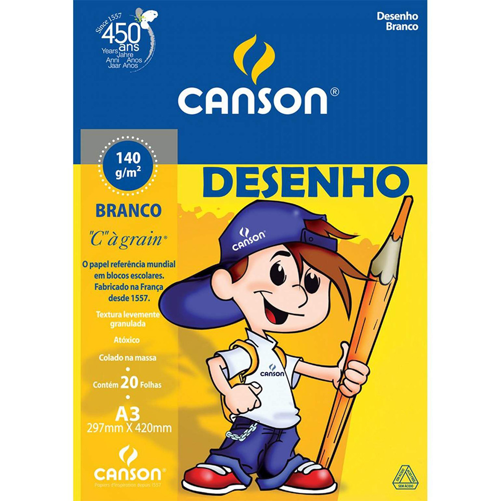 BLOCO ESCOLAR A3 140G DESENHO BRANCO CANSON                       BLOCO ESCOLAR A3 140G DESENHO BRANCO CANSON